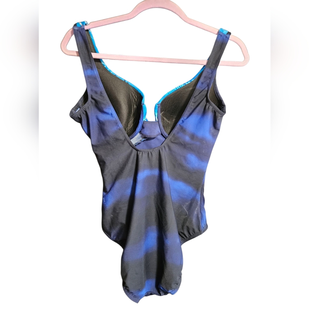 Miraclesuit Blue Pointe It's a Wrap One-Piece Swimsuit [ SZ 12 ] - Picture 2 of 4
